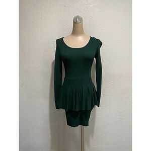 Hunter Green Bodycon Peplum Dress 2